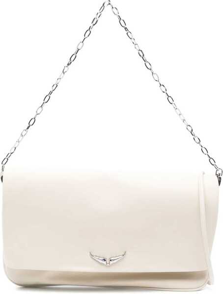 Genti plic Zadig & Voltaire Leather Rock Eternal Clutch With Outer Pocket White Femei (BM 18049282) 1