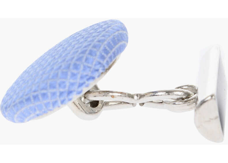 Butoni CORNELIANI Silk Covered Brass Cufflinks Light Blue Barbati (BM 18049291) 2