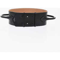 Curele Buttoned Closure Leather Belt With Handles Femei
