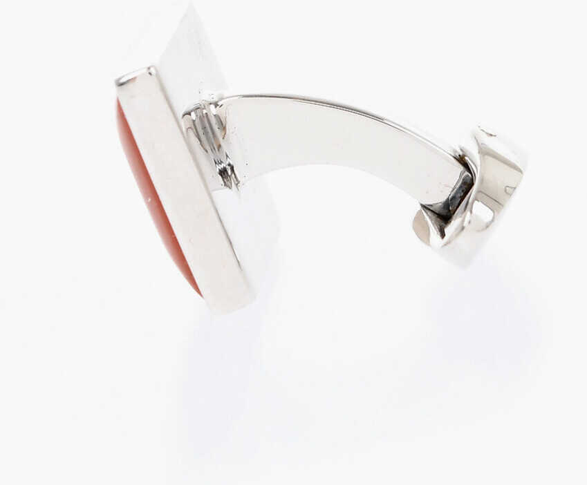 Butoni CORNELIANI Enameled Brass Cufflinks Orange Barbati (BM 18049318) 2