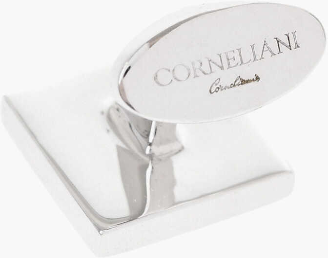 Butoni CORNELIANI Enameled Brass Cufflinks Orange Barbati (BM 18049318) 3