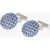 CORNELIANI Silk Covered Brass Cufflinks Light Blue