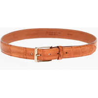 Curele Croco Effect Leather Belt Barbati