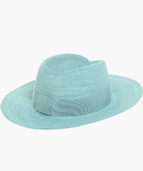 Caciuli Maison Michel Hemp Fedora With Gros-Grain Ribbon Light Blue Femei (BM 18049615) 2