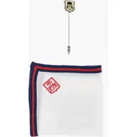 Esarfe Cotton Pocket Square With Logoed Brooch Barbati