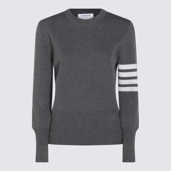 Pulovere Thom Browne Thom Browne Dark Grey Wool Knitwear Grey Femei (BM 18051570) 1