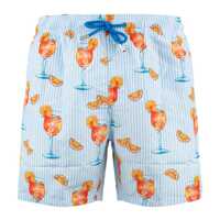 Sorturi de baie MC2 Saint Barth Gustavia Swimsuit With Aperol Spritz Print And Stripes | Aperol Special Edition Barbati