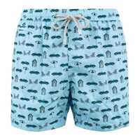 Sorturi de baie MC2 Saint Barth Lightweight Fabric Lighting Swimsuit With Forte Beach Cabana Print Barbati