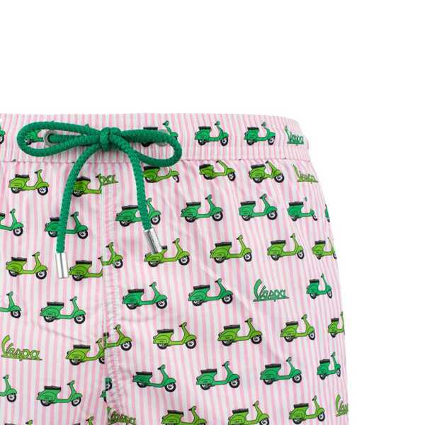 Sorturi de baie Mc2 Saint Barth MC2 Saint Barth Lighting Swimsuit In Lightweight Fabric With Vespa Print  Vespa Special Edition WHITE, PINK Barbati (BM 18051984) 3