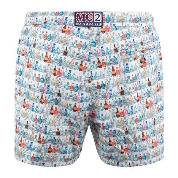 Sorturi de baie Mc2 Saint Barth MC2 Saint Barth Lighting Swimsuit In Lightweight Fabric With All Over Alcohol Micro Pattern WHITE Barbati (BM 18051996) 2