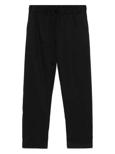 Pantaloni casual Semicouture Buddy Black Pants With Elastic Drawstring Waist In Cotton Blend Stretch Woman Black Femei (BM 18052347) 1