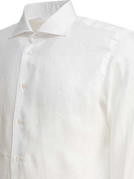 Camasi casual BORRIELLO Casual linen shirt White Barbati (BM 18052812) 4