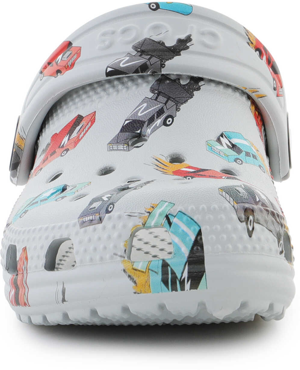Slapi Crocs Classic Race Cars Graphic Mirage/Multi Grey Baieti (BM 18053110) 2