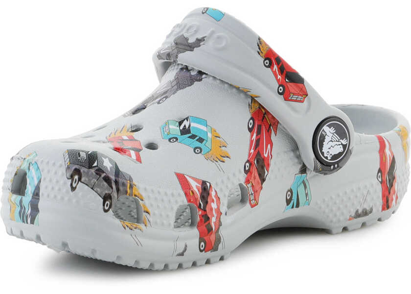 Slapi Crocs Classic Race Cars Graphic Mirage/Multi Grey Baieti (BM 18053110) 3