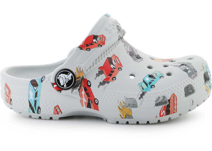 Slapi Crocs Classic Race Cars Graphic Mirage/Multi Grey Baieti (BM 18053110) 6