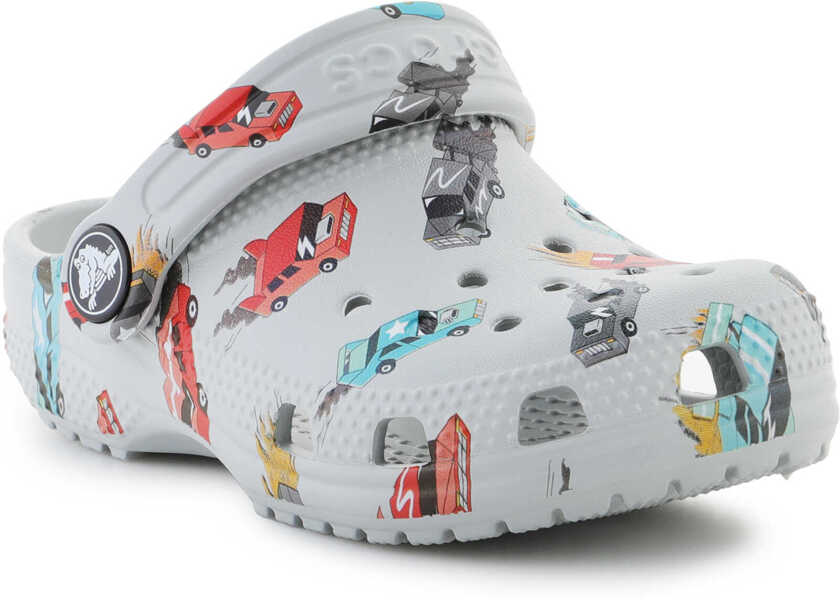 Slapi Crocs Classic Race Cars Graphic Mirage/Multi Grey Baieti (BM 18053110) 1