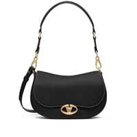 Genti de umar Valentino Garavani Black Leather Ohval Shoulder Bag Femei