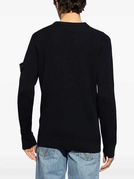 Pulovere Stone Island Stone Island Virgin Wool Crew-Neck Sweater BLUE Barbati (BM 18055584) 4