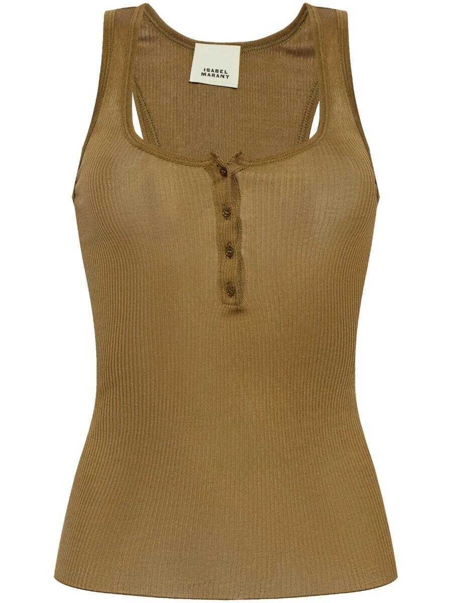 Topuri Isabel Marant Isabel Marant Louisali Tank Top GREEN Femei (BM 18055845) 1