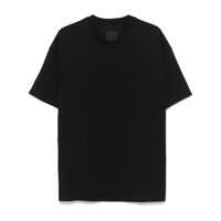 Tricouri Black Crewneck T-Shirt With Embossed Logo On Front In Cotton Man Barbati