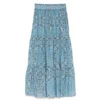Fuste MC2 Saint Barth 'Cheyenne' Blue Cotton Long Skirt Femei