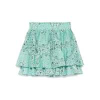 Fuste MC2 Saint Barth Green Cotton Blended Mini Skirt Femei