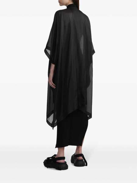 Paltoane Rick Owens Rick Owens Zip-Front Silk Coat Black Femei (BM 18058662) 4