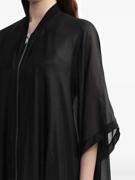 Paltoane Rick Owens Rick Owens Zip-Front Silk Coat Black Femei (BM 18058662) 5