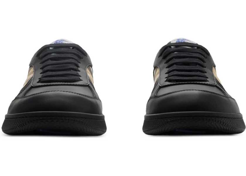 Sneakers Burberry Leather Sneakers BLACK/SAND IP CHK Barbati (BM 18060058) 2