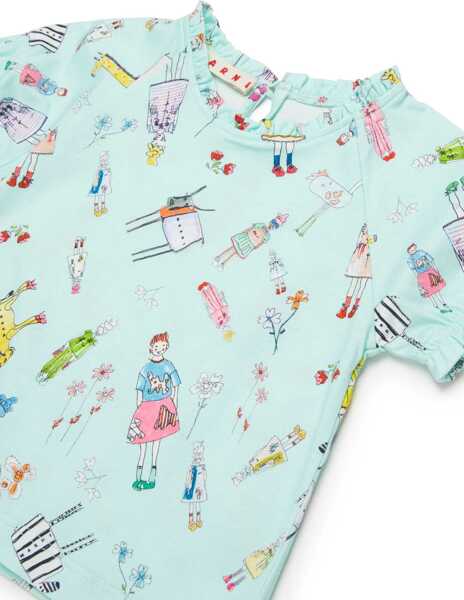 Tricouri Marni T-Shirt BABY BLUE Fete (BM 18060199) 3