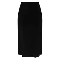 Fuste Black 'La Jupe Sablier' Skirt With Maxi Bow On The Rear And Side Zip Closure In Viscose Stretch Woman Femei