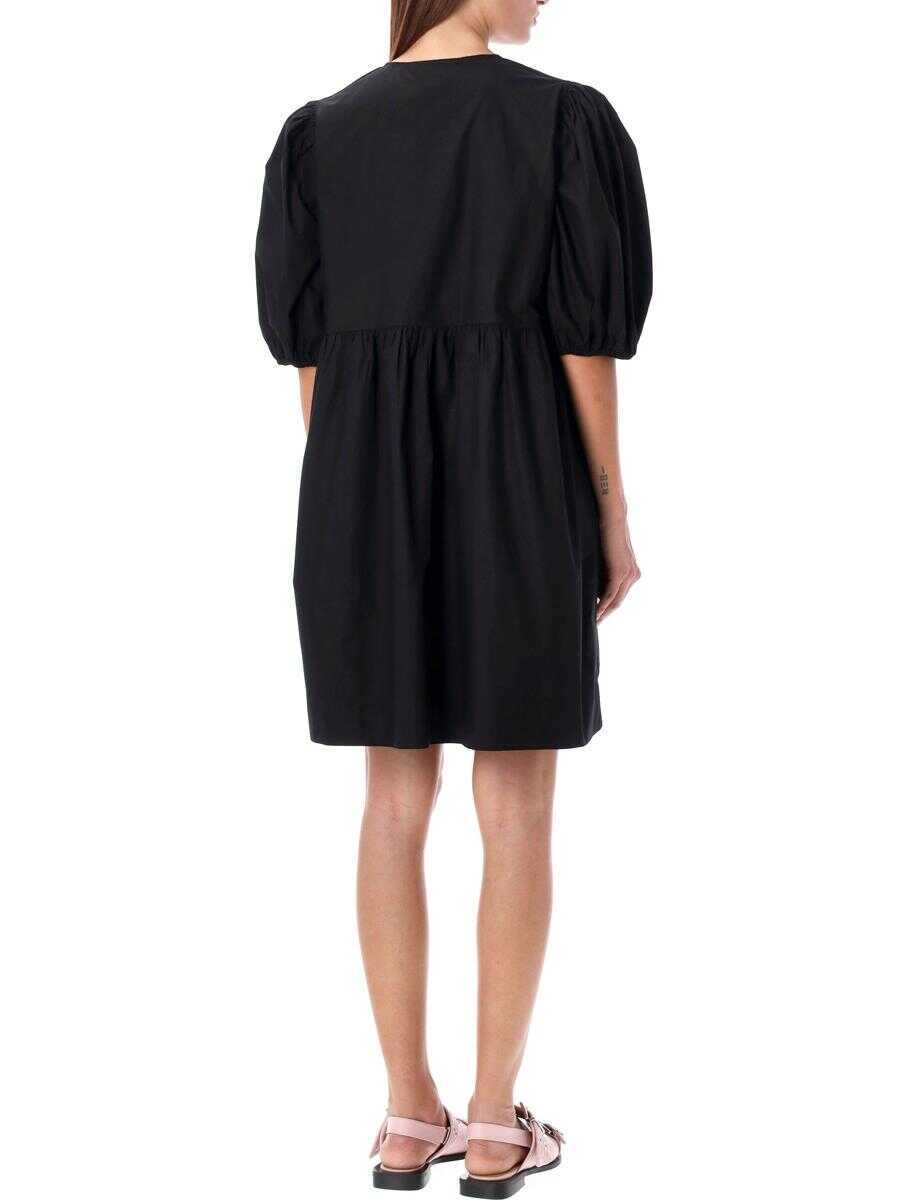 Rochii Ganni Ganni Tie String Mini Dress Black Femei (BM 18063546) 2