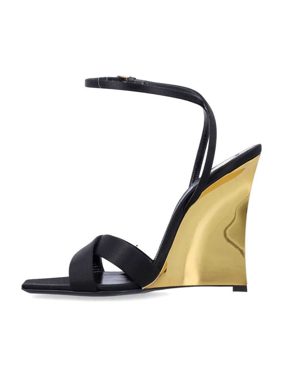 Pantofi cu toc Saint Laurent Saint Laurent Lucienne Sandal Wedges Black Femei (BM 18063600) 3