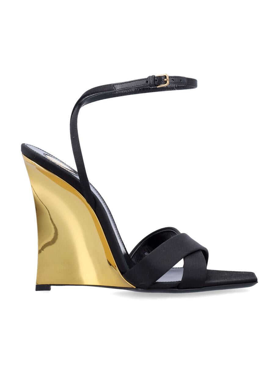 Pantofi cu toc Saint Laurent Saint Laurent Lucienne Sandal Wedges Black Femei (BM 18063600) 1