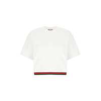 Tricouri Gucci Web Detail Cotton T-Shirt Femei