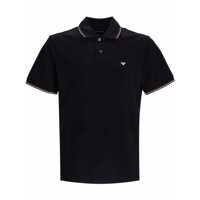 Tricouri Polo Blue Short Sleeved Polo Shirt With Embroidery On The Front In Cotton Man Barbati