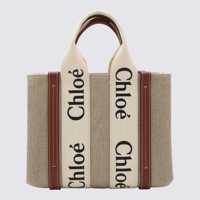 Genti de mana Chloe Dama - Genti de mana Chloe Chlo White And Brown Raffia And Leather Woody Tote Bag WHITE - BROWN 1 Femei (BM 18065013) - B-mall.ro