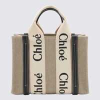 Genti de mana Chloe Dama - Genti de mana Chloe Chlo White And Blue Raffia And Leather Woody Tote Bag WHITE - BLUE 1 Femei (BM 18065016) - B-mall.ro