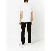 Tricouri Dolce & Gabbana pentru Barbati - Tricouri Dolce & Gabbana White Crewneck T-Shirt With Logo Plate In Cotton Man WHITE Barbati (BM 18065649) - B-mall.ro
