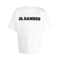 Tricouri Jil Sander Man 'S White Oversize Cotton T-Shirt With Logo Print Barbati