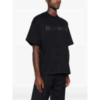 Tricouri Jil Sander pentru Barbati - Tricouri Jil Sander Black Crewneck T-Shirt With Front Logo Print In Cotton Man Black Barbati (BM 18066033) - B-mall.ro