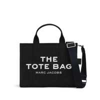 Genti de mana Marc Jacobs 'The Medium Tote' Black Tote Bag With Contrasting Logo Lettering On The Front In Cotton Woman
