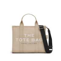 Genti de mana 'The Medium Tote' Beige Tote Bag With Logo Print In Cotton Woman Femei