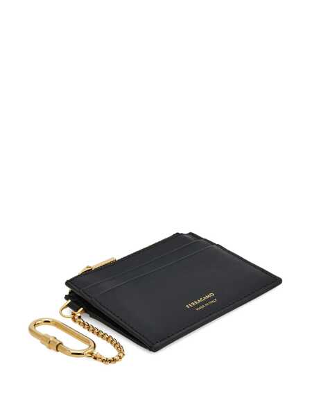 Portofele Ferragamo Leather card case with keychain Black Femei (BM 18067359) 3