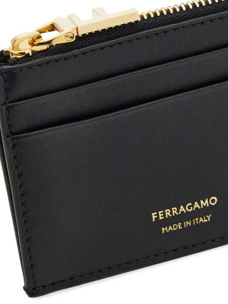Portofele Ferragamo Leather card case with keychain Black Femei (BM 18067359) 4