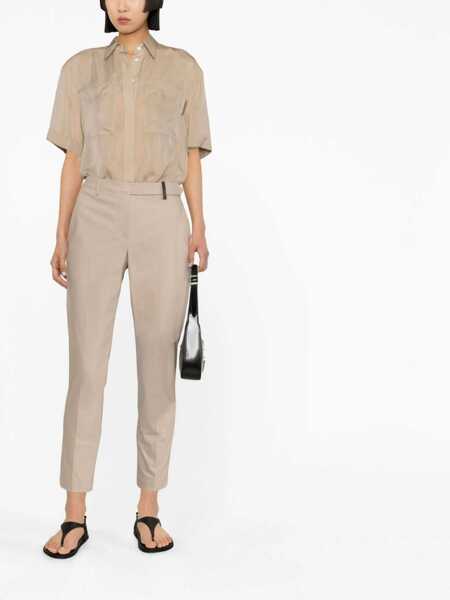 Pantaloni casual Brunello Cucinelli Boyfit cotton pants Beige Femei (BM 18067461) 2