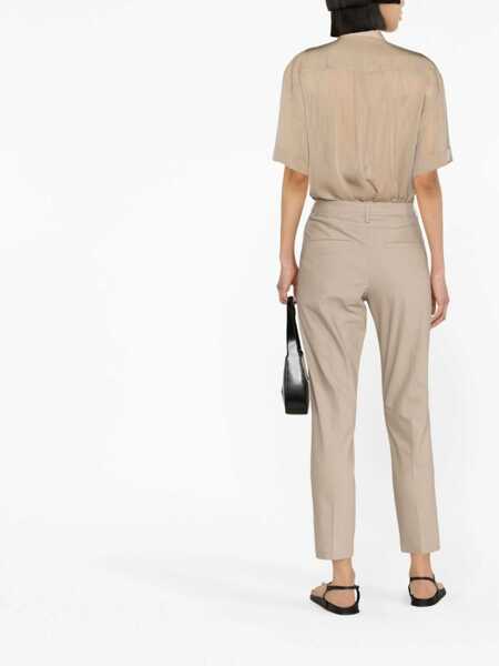 Pantaloni casual Brunello Cucinelli Boyfit cotton pants Beige Femei (BM 18067461) 3