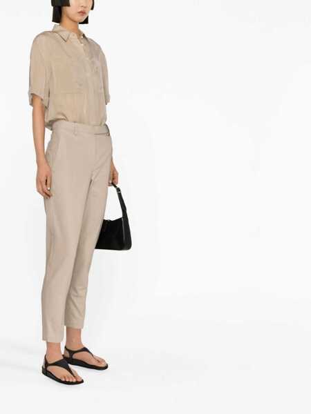 Pantaloni casual Brunello Cucinelli Boyfit cotton pants Beige Femei (BM 18067461) 4