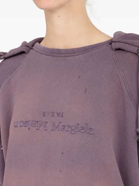 Bluze de trening Maison Margiela Maison Margiela Cotton Hooded Sweatshirt Purple Femei (BM 18067530) 4