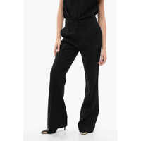 Pantaloni office High-Waisted Wool Blend Pants Femei